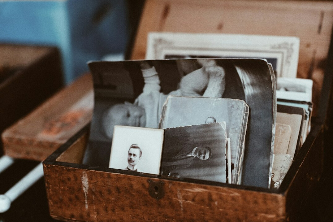 old photo negatives in box